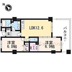 エバー・グリーン宇治 2LDKの間取図画像