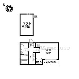 ラ・シャンス2 1Kの間取図画像