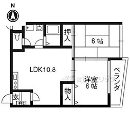 ドマーレ服部 2LDKの間取図画像