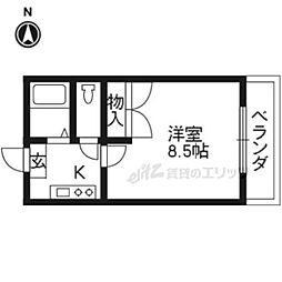レオパレスゴールドレジデンススウィートシーズン 1Kの間取図画像