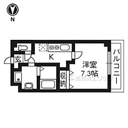 グランジュネス 1Kの間取図画像