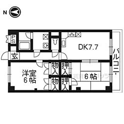 オレンジハウス 2DKの間取図画像