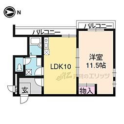 ヴェールハイツスミヨ 1LDKの間取図画像