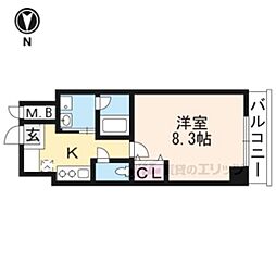 サクシード伏見京橋 1Kの間取図画像