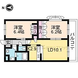 パステルヒルズ 2LDKの間取図画像