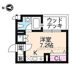 コスモスコートARAKI 1Kの間取図画像