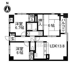 カレラデオエステ 3LDKの間取図画像