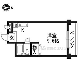 竹田マンション ワンルームの間取図画像