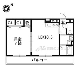 Amour雅 1LDKの間取図画像