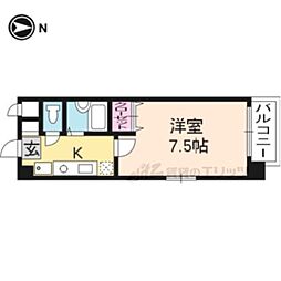セトル深草 1Kの間取図画像