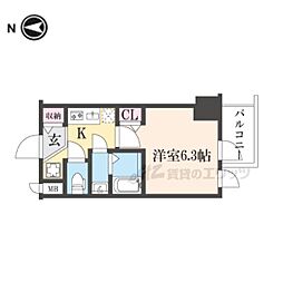 ファステート京都東寺フェイブ 1Kの間取図画像