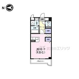 プラティークアビテ ワンルームの間取図画像