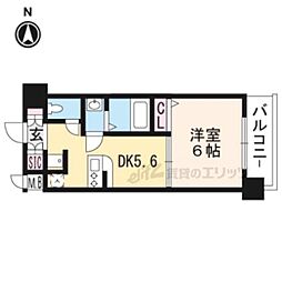 エステムコート京都西大路 1DKの間取図画像