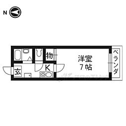 エトワール深草 1Kの間取図画像