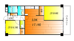 ユニーブル藤井寺 307 2LDKの間取り