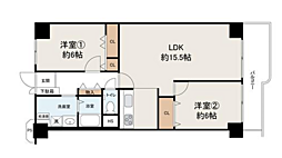 泉北星和台コーポラス 2LDKの間取図画像
