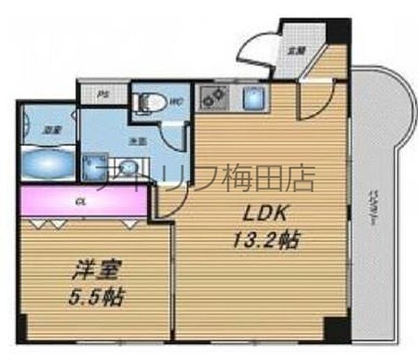 大阪府大阪市北区本庄西3丁目(賃貸マンション1LDK・5階・42.50㎡)の写真 その2