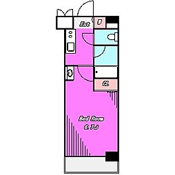 PRESTIGE東長崎 1Kの間取図画像