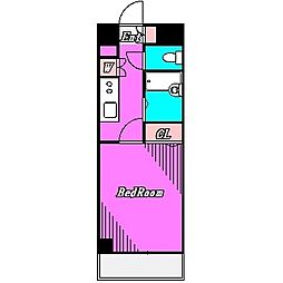 THEパームス東武練馬 1Kの間取図画像