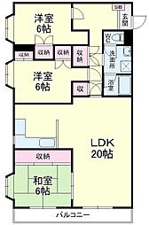 グレース蜆塚 3LDKの間取図画像
