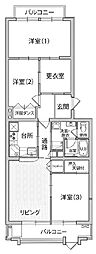 日榮ハイム城北 3SLDKの間取図画像