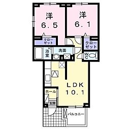 グランソレイユT 2LDKの間取図画像