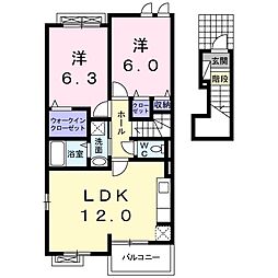 サン・ナリッシュ 2LDKの間取図画像