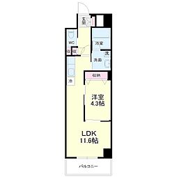クラウドクレスト栄町 1LDKの間取図画像