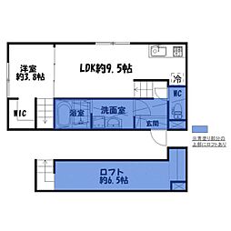 FANBASE領家 1LDKの間取図画像
