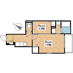 JR東海道・山陽本線 安土駅 徒歩10分の賃貸アパート 1階2Kの間取り