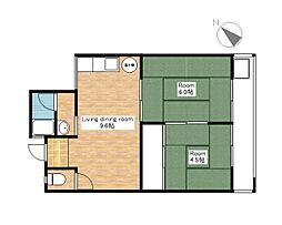 ドリームマンションB棟 2LDKの間取図画像