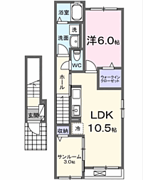 ロイヤル エンブレム 1LDKの間取図画像