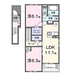 フレッシュハウス2 2LDKの間取図画像