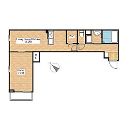 ウエストレイク 1LDKの間取図画像