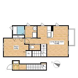 シャーメゾンテルス 1LDKの間取図画像