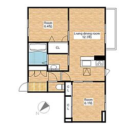 シャーメゾンメリア 2LDKの間取図画像