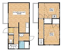 JR東海道・山陽本線 近江八幡駅 徒歩17分の賃貸テラスハウス 1階2LDKの間取り