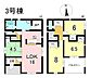 間取り：3号棟　4LDK+S　土地面積164.70m2　建物面積100.03m2