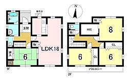 加茂川町2丁目　中古戸建 4SLDKの間取り