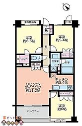 ヴェルディーク越谷 3LDKの間取図画像