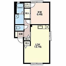メゾン銀河 1LDKの間取図画像