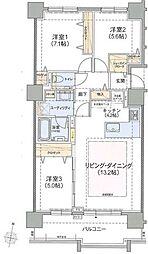 ル・ケレス栄町ツインレジデンス 3LDKの間取図画像