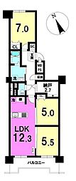 クリーンリバーネオ・シティあいの里Aステージ 3SLDKの間取図画像