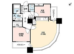 東京ツインパークスライトウイング 2LDKの間取図画像