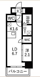 メイクスアート千種WEST 8階1LDKの間取り
