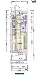 プレサンス名古屋菊井セルカ 1Kの間取図画像