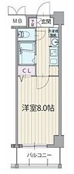 パルティール今池 1Kの間取図画像