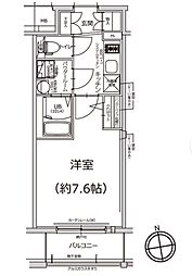エスリード今池アヴェール 1Kの間取図画像