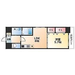 ドゥナーレ東別院 1LDKの間取図画像
