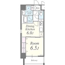 タウンコート御園 1DKの間取図画像